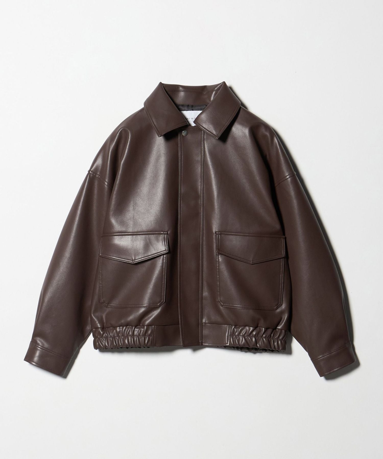 ユナイテッドアローズ BY レザー ジャケット L ライトブラウン レザーライク ブルゾン＜A DAY IN THE LIFE＞