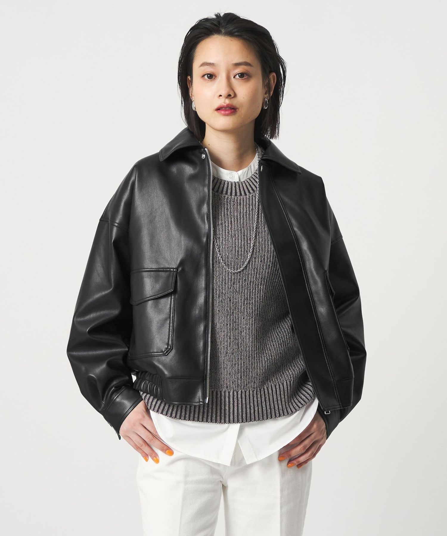 レザーライク A2ブルゾン ＜A DAY IN THE LIFE＞