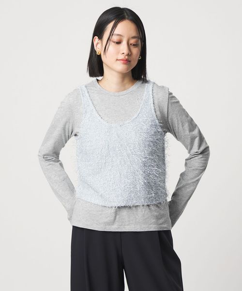 A DAY IN THE LIFE/フリンジ×スパンコール キャミ＋カットソー ‐セットアイテム‐＜A DAY IN THE LIFE＞/Tシャツ / カットソー