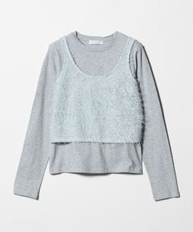 A DAY IN THE LIFE/フリンジ×スパンコール キャミ＋カットソー ‐セットアイテム‐＜A DAY IN THE LIFE＞/Tシャツ / カットソー