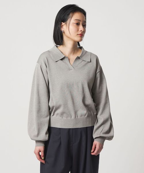 A DAY IN THE LIFE/スキッパーポロ パフスリーブニット ‐ウォッシャブル‐ ＜A DAY IN THE LIFE＞/ニット / セーター