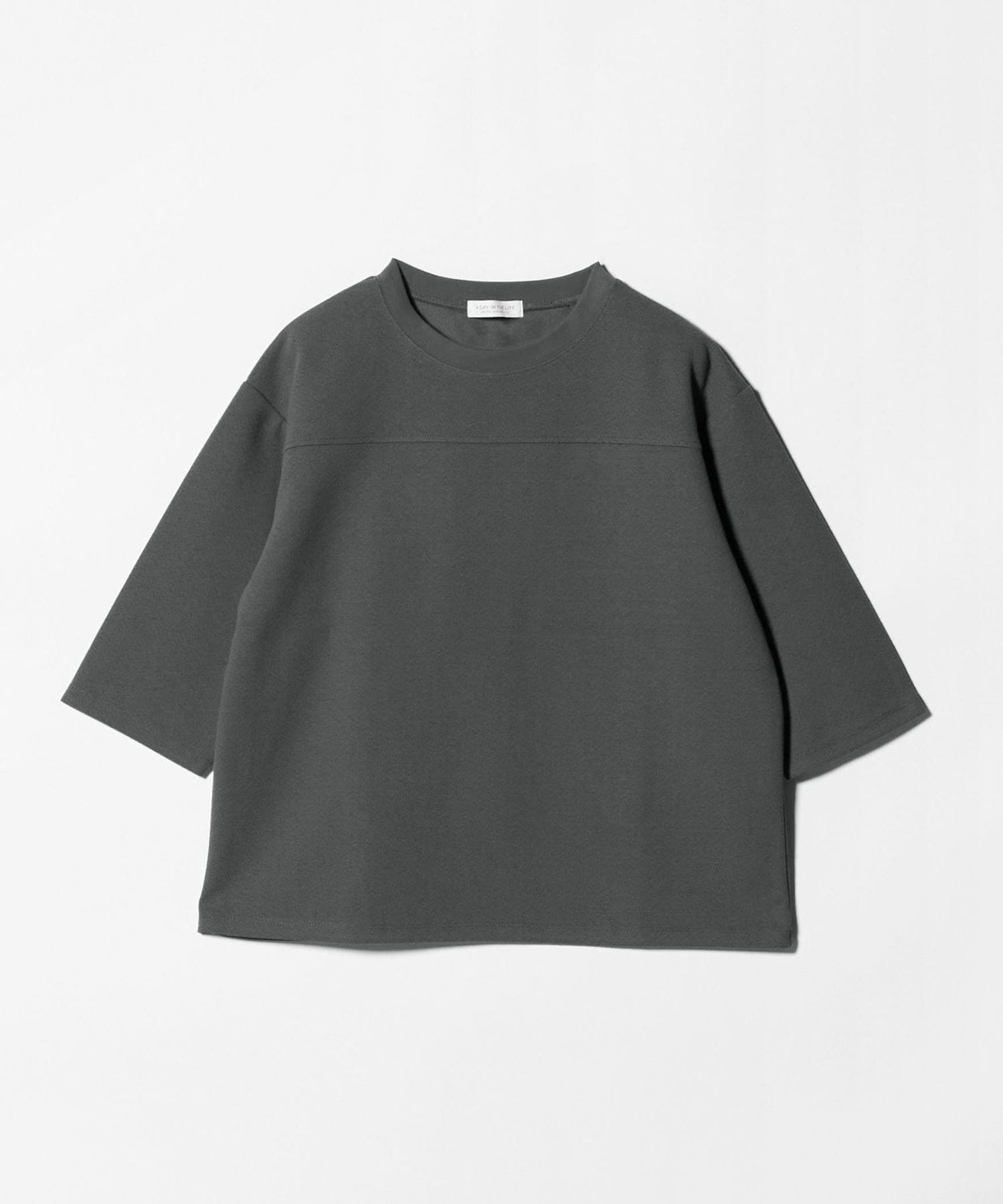 カットジョーゼット フットボールTシャツ 7分袖＜A DAY IN THE LIFE＞