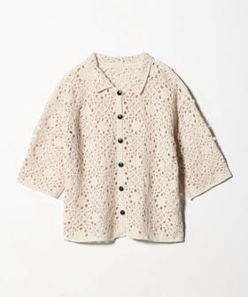 A DAY IN THE LIFE/クロシェニット ポロカーディガン 7分袖 ＜A DAY IN THE LIFE＞/カーディガン / ボレロ