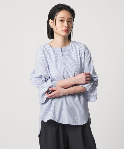 A DAY IN THE LIFE/ステッチ キーネック キャンディスリーブブラウス 7分袖＜A DAY IN THE LIFE＞/シャツ / ブラウス