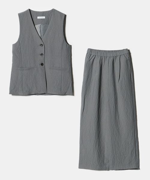 A DAY IN THE LIFE/シボ ベスト＋パンツ ‐セットアイテム・ウォッシャブル‐＜A DAY IN THE LIFE＞/スーツ / セットアップ