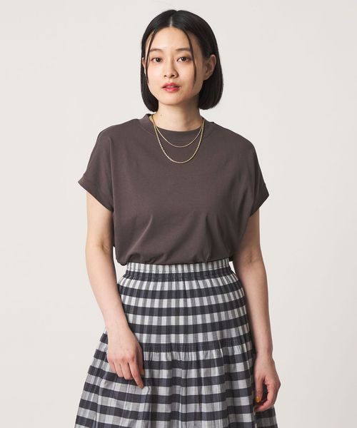 A DAY IN THE LIFE/コットン ハイネック フレンチスリーブTシャツ ＜A DAY IN THE LIFE＞/Tシャツ / カットソー