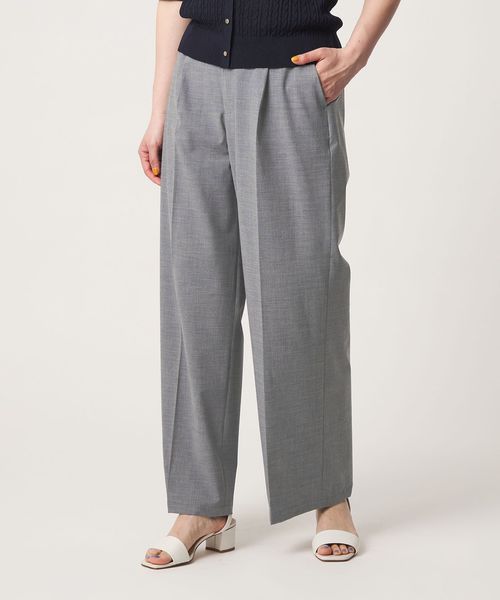 A DAY IN THE LIFE/メランジ 1プリーツ ワイドパンツ ‐ウォッシャブル‐＜A DAY IN THE LIFE＞/スラックス