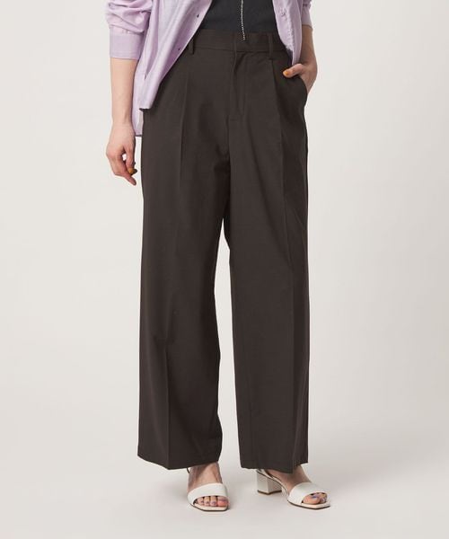 A DAY IN THE LIFE/メランジ 1プリーツ ワイドパンツ ‐ウォッシャブル‐＜A DAY IN THE LIFE＞/スラックス