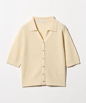 A DAY IN THE LIFE/ケーブル スキッパー ポロカーディガン 5分袖 ‐ウォッシャブル‐＜A DAY IN THE LIFE＞/カーディガン / ボレロ