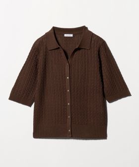 A DAY IN THE LIFE/ケーブル スキッパー ポロカーディガン 5分袖 ‐ウォッシャブル‐＜A DAY IN THE LIFE＞/カーディガン / ボレロ