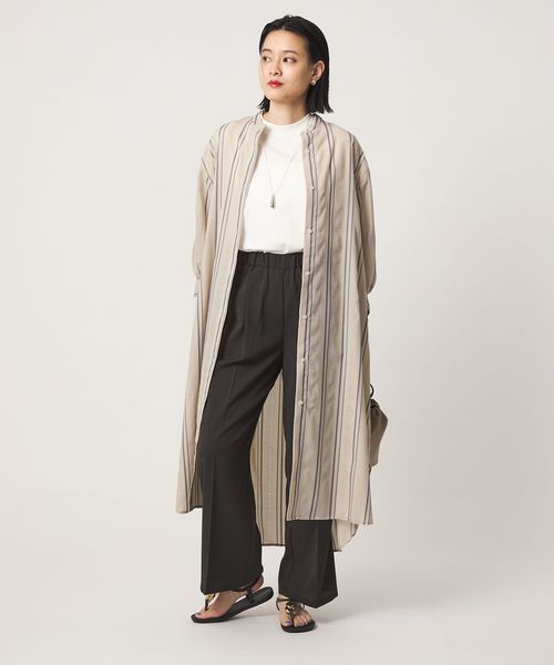 A DAY IN THE LIFE/ジャガードストライプ シャツワンピース 7分袖＜A DAY IN THE LIFE＞/ワンピース