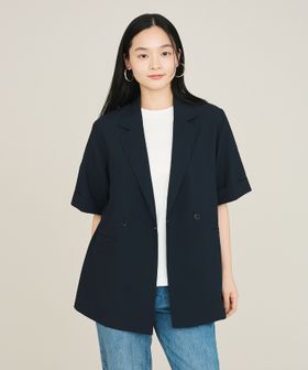 A DAY IN THE LIFE/ダブルブレスト ショートスリーブ シャツジャケット ‐セットアップ対応・ウォッシャブル‐ ＜A DAY IN THE LIFE＞/テーラードジャケット