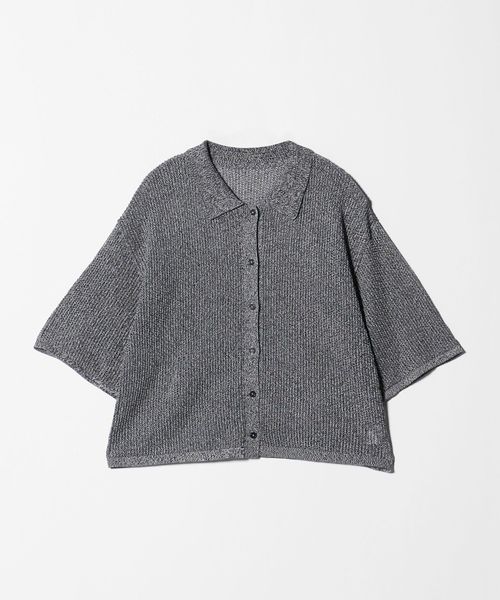 A DAY IN THE LIFE/メッシュ ポロカーディガン 5分袖 ‐ウォッシャブル‐＜A DAY IN THE LIFE＞/ニット / セーター