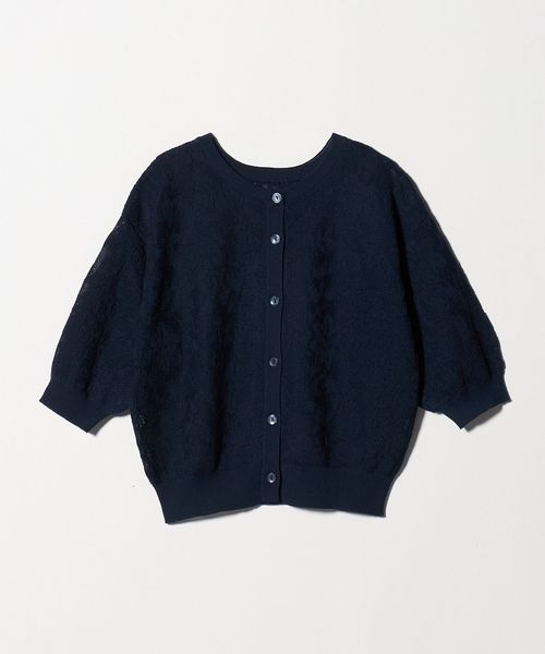 A DAY IN THE LIFE/メッシュジャガード 5分袖ニット 2WAY ‐ウォッシャブル‐＜A DAY IN THE LIFE＞/ニット / セーター