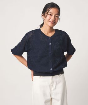 A DAY IN THE LIFE/メッシュジャガード 5分袖ニット 2WAY ‐ウォッシャブル‐＜A DAY IN THE LIFE＞/ニット / セーター