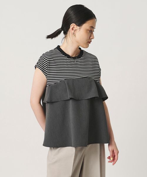 A DAY IN THE LIFE/ボーダー ドッキングTシャツ ブラック＜A DAY IN THE LIFE＞/Tシャツ / カットソー