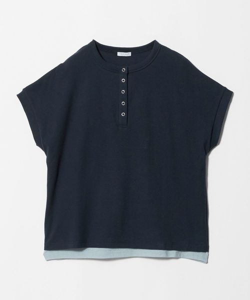 A DAY IN THE LIFE/リブ フェイクレイヤード ヘンリーネックTシャツ  ＜A DAY IN THE LIFE＞/Tシャツ / カットソー