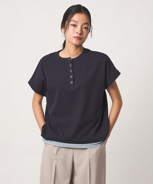 A DAY IN THE LIFE/リブ フェイクレイヤード ヘンリーネックTシャツ  ＜A DAY IN THE LIFE＞/Tシャツ / カットソー
