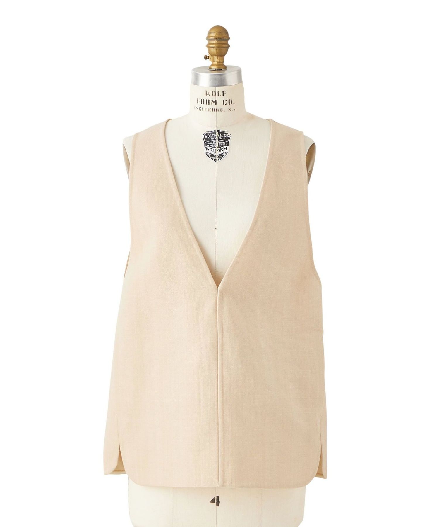 FALL1 ヘリンボーンノースリーブVネックブラウス