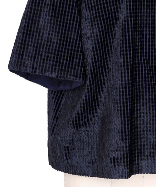 Drawer バックジップカットソーブラウス　サイズ1 黒 FALL1 スクエアパターンバックジップブラウス