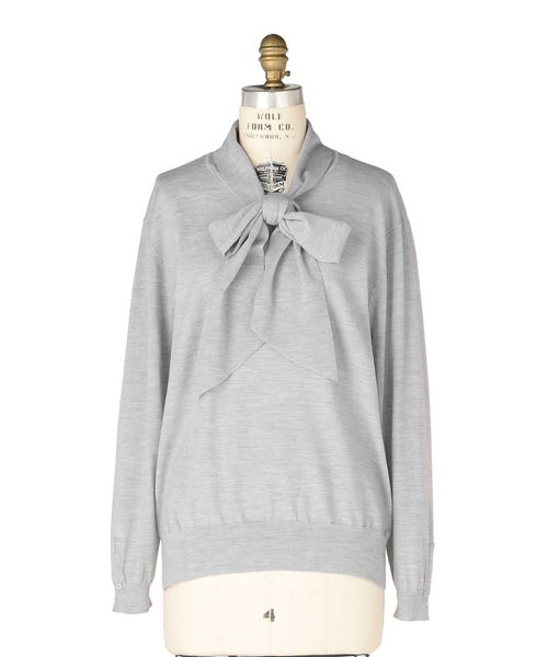 ドゥロワー Drawer WINTER1 ボウタイロングスリーブニット 6513-199-1165 アイボリー サイズ：Free Drawer(ドゥロワー) WINTER1 ボウタイロングスリーブニット6513