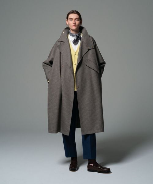 【flower】ユナイテッドアローズ　チェスターコート　ハンドトゥース WINTER1 ハウンドトゥースコート