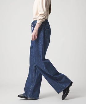 DRAWER/ブリーチデニム５Pドロストパンツ/デニムパンツ