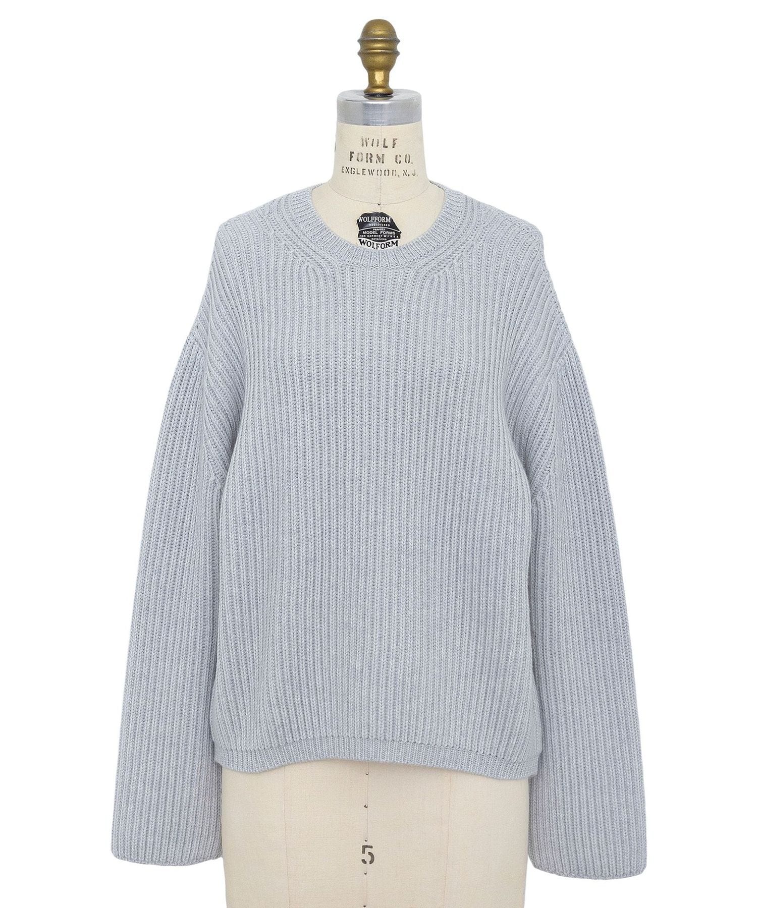 Drawer ドゥロワー 5Gあぜ編みクルーネックニット　クリーニング済 RESORT1 5Gあぜ編みクルーネックニット