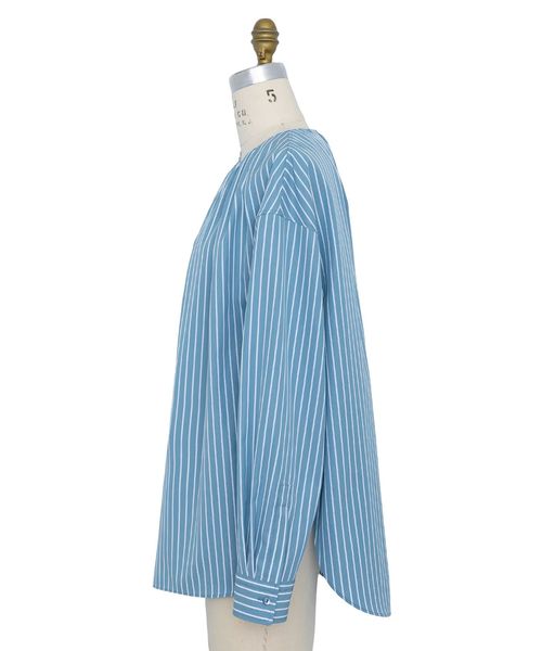 RESORT2 コットンストライプタックブラウス