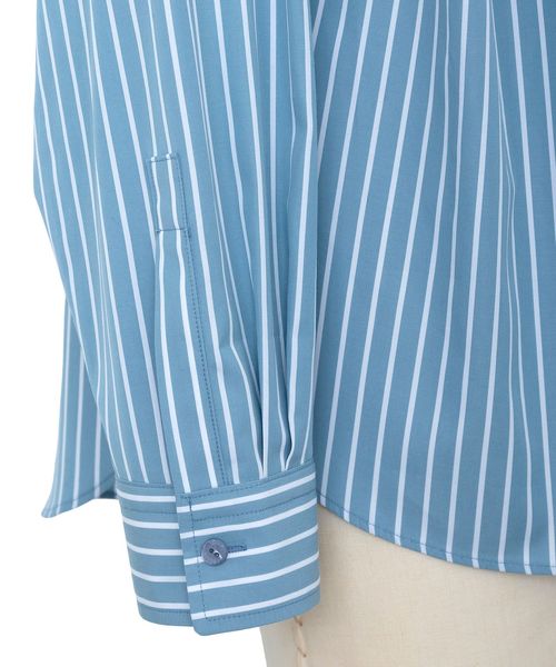 RESORT2 コットンストライプタックブラウス
