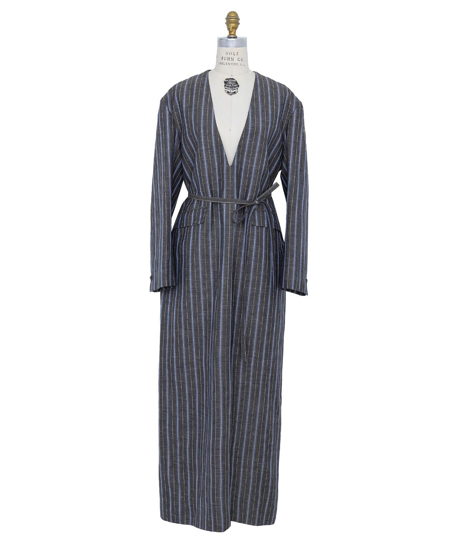 SPRING カスリストライプVネックワンピース