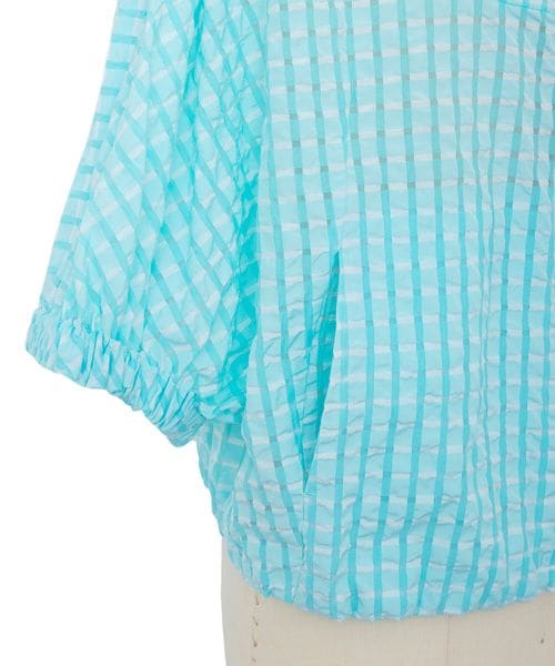 シースルーチェックショートスリーブブルゾン M.SUMMER1 シースルーチェックショートスリーブブルゾン