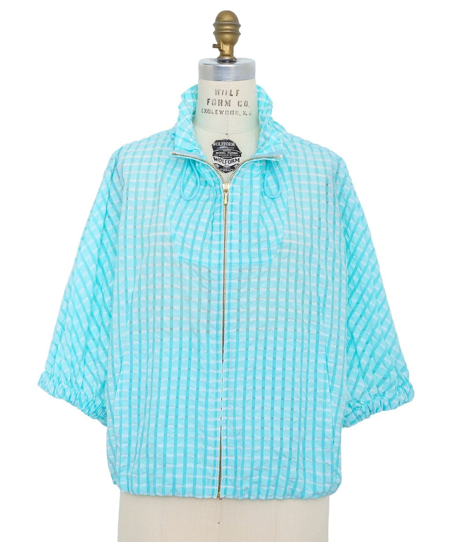 M.SUMMER1 シースルーチェックショートスリーブブルゾン
