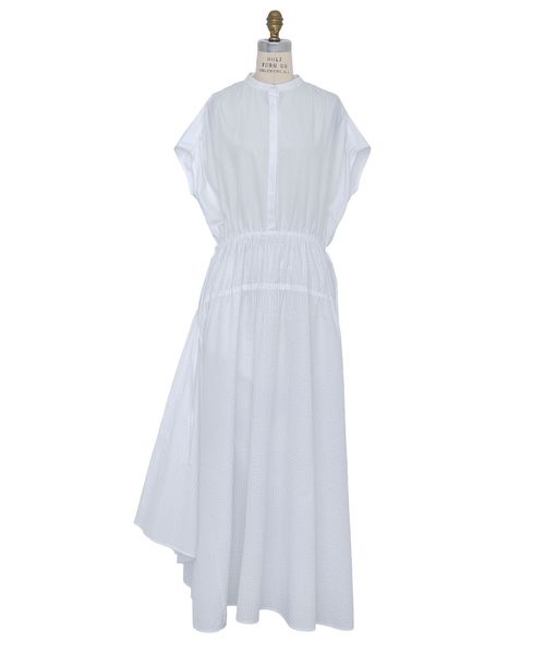 M.SUMMER2 ギャザーアシンメトリーワンピース（WHITE） 