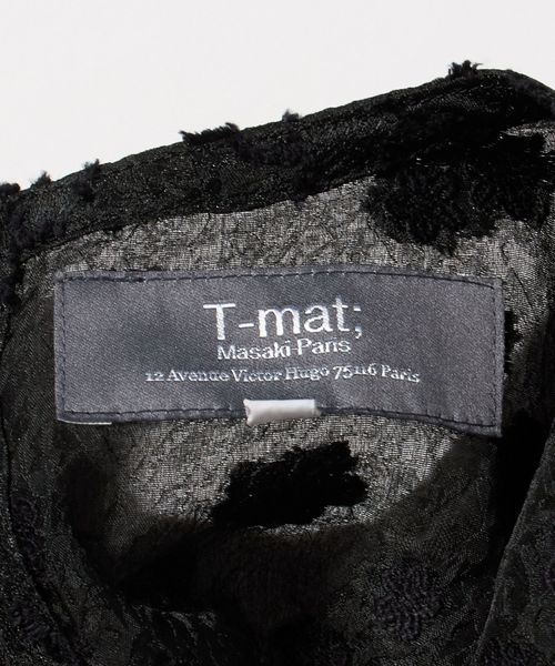 Drawer T-mat Masaki-Paris　ショートスリーブブラウス T―mat Masaki―Paris x Drawer＞ ジャガードショートスリーブブラウス