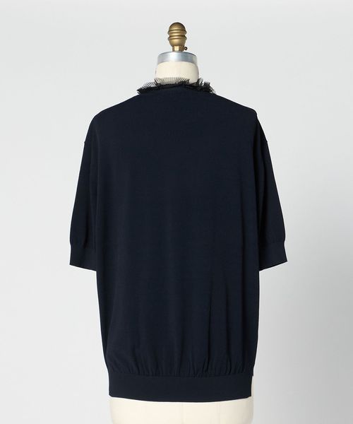 UNITED ARROWS P 天竺 ハーフスリーブ ニット　ブラック UNITED ARROWS（ユナイテッドアローズ）の「P 天竺 ハーフ