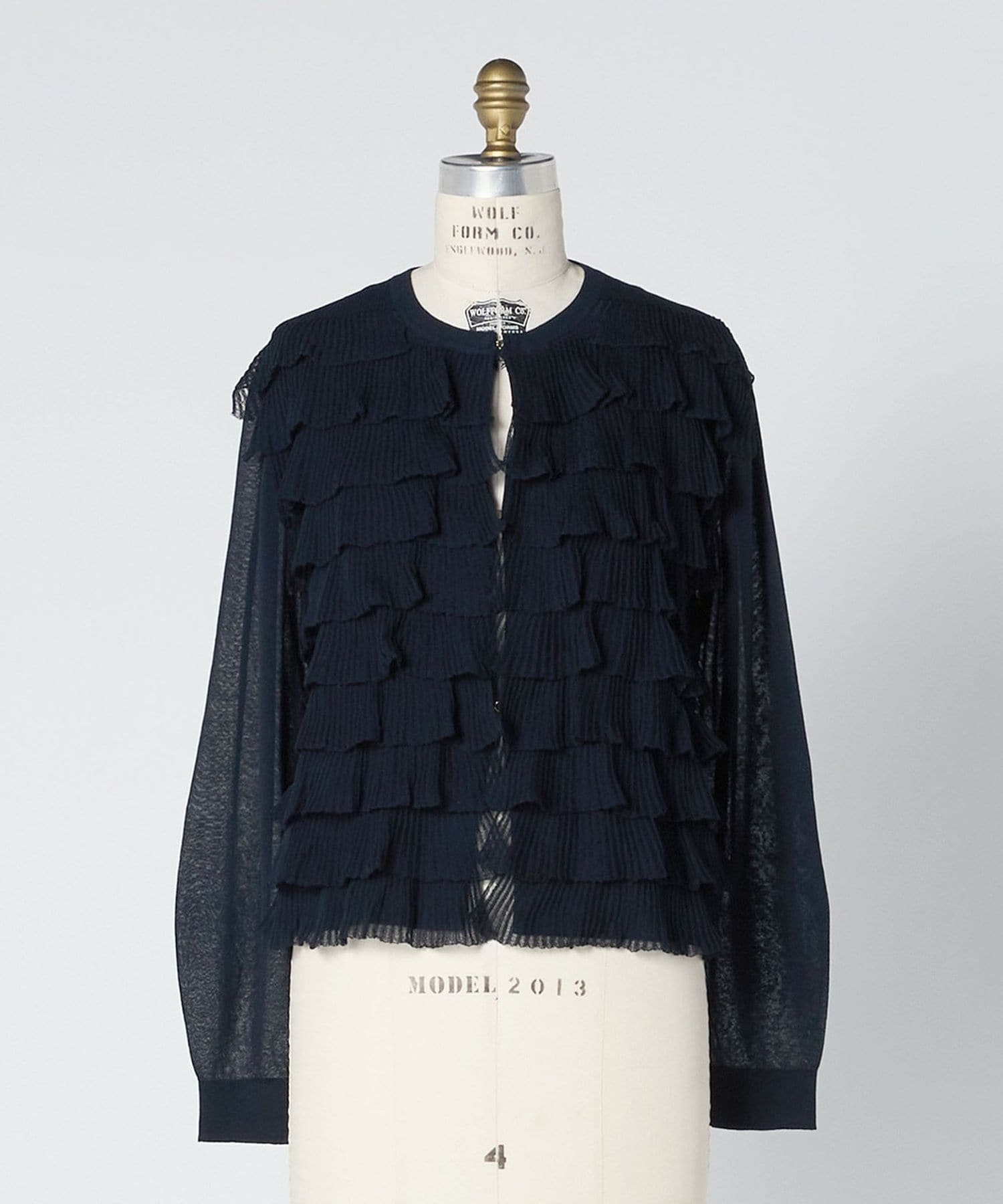 PRIDE - PRIDE ボレロ カーディガン  NAVY PRE 18Gフリルティアードカーディガン