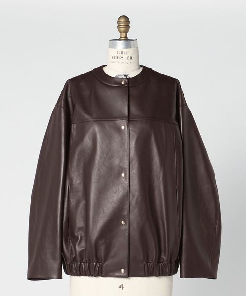 【最終値下げ】UNITED ARROWS ノーカラー レザージャケット PRE レザーノーカラージャケット