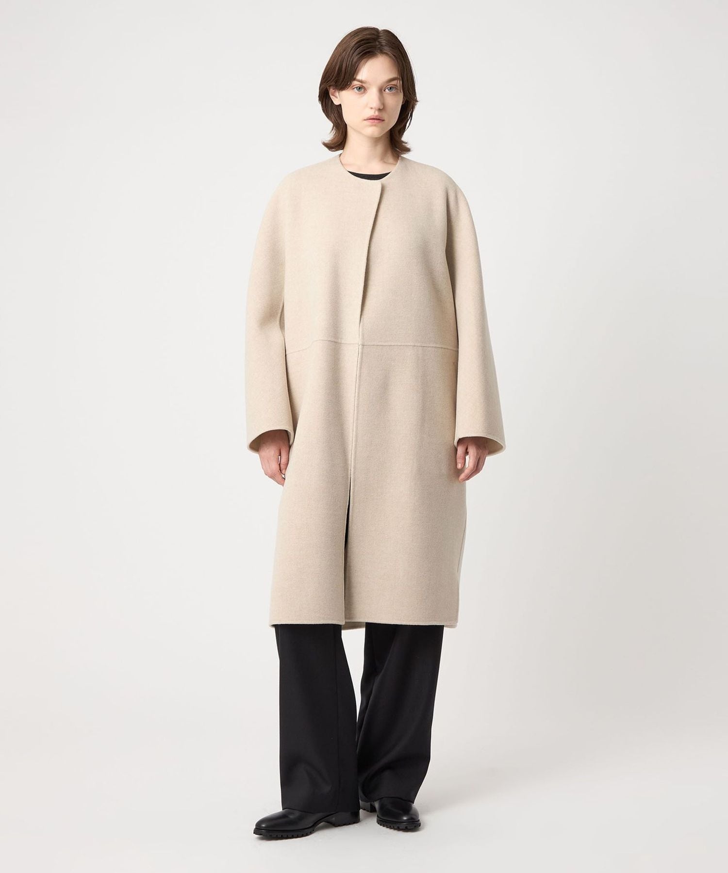 few fabrics × fort ノーカラーコート 洗える】ライトツイル ノーカラーコート / 23区 | ファッション