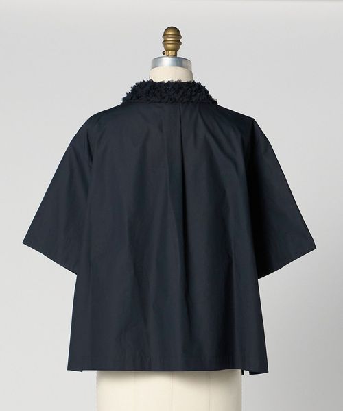 FALL1 エンブロカラーショートスリーブブラウス