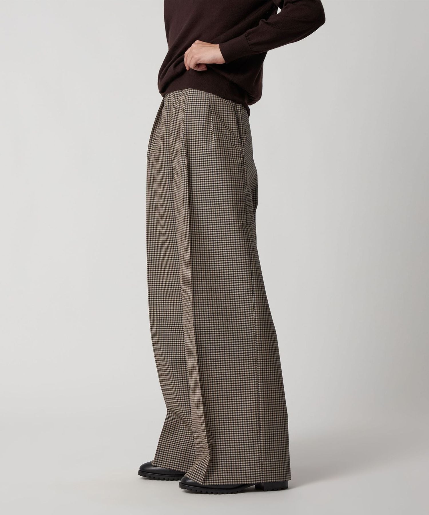 FALL1 ウールモヘヤチェックパンツ