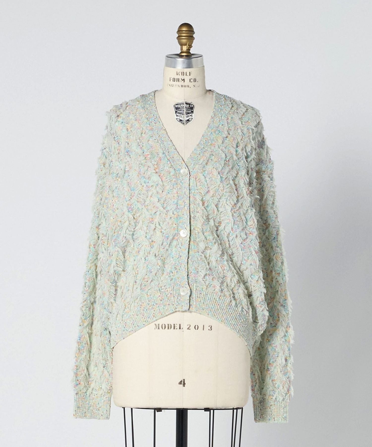 Drawer ドゥロワー　フラワージャガードカーディガン WINTER1 カットジャガードカーディガン