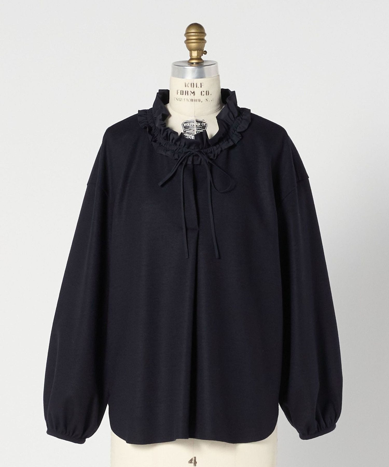 WINTER1 ギャザーカラーロングスリーブブラウス