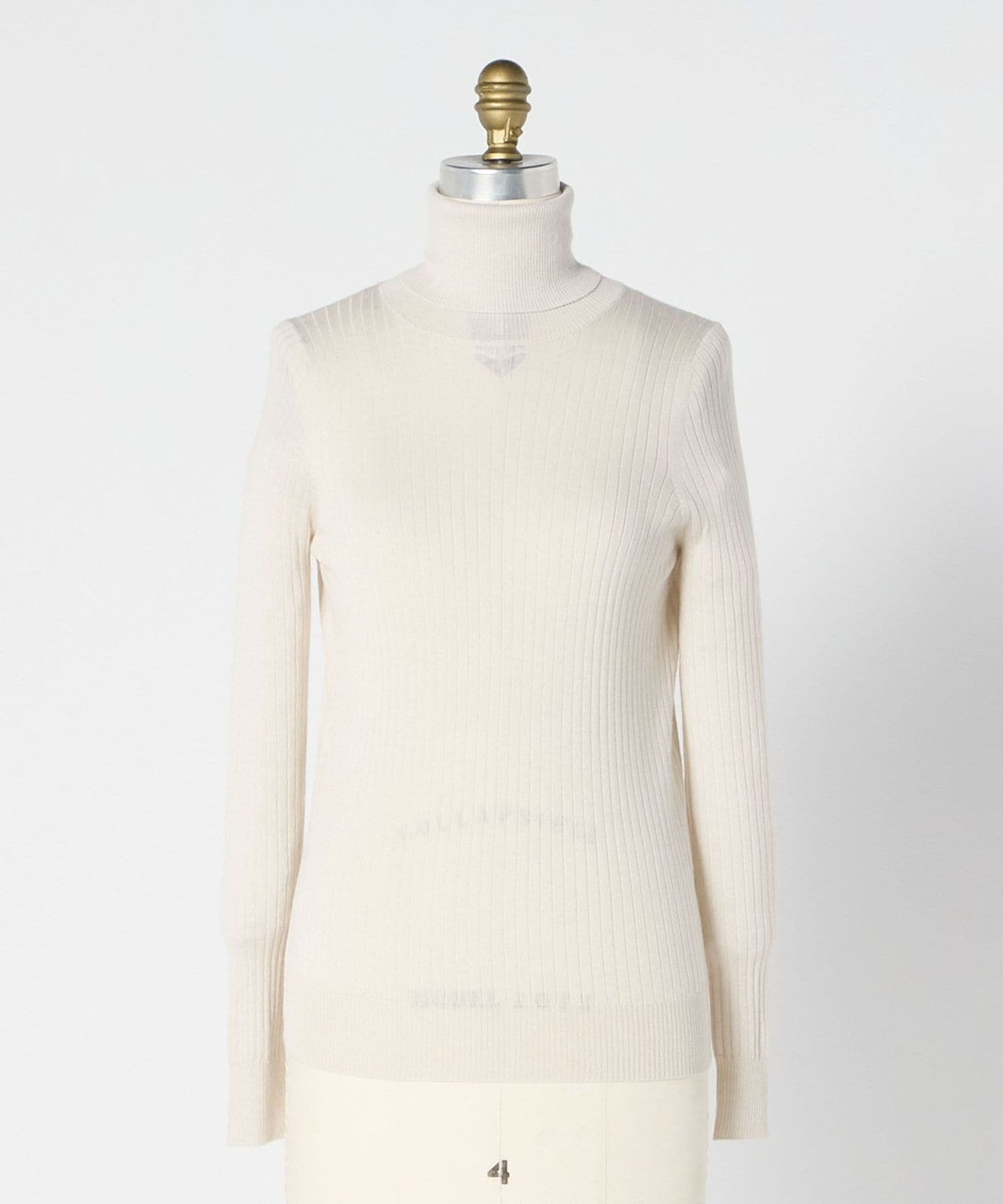 18Gカシミヤシルクリブタートルネックニット