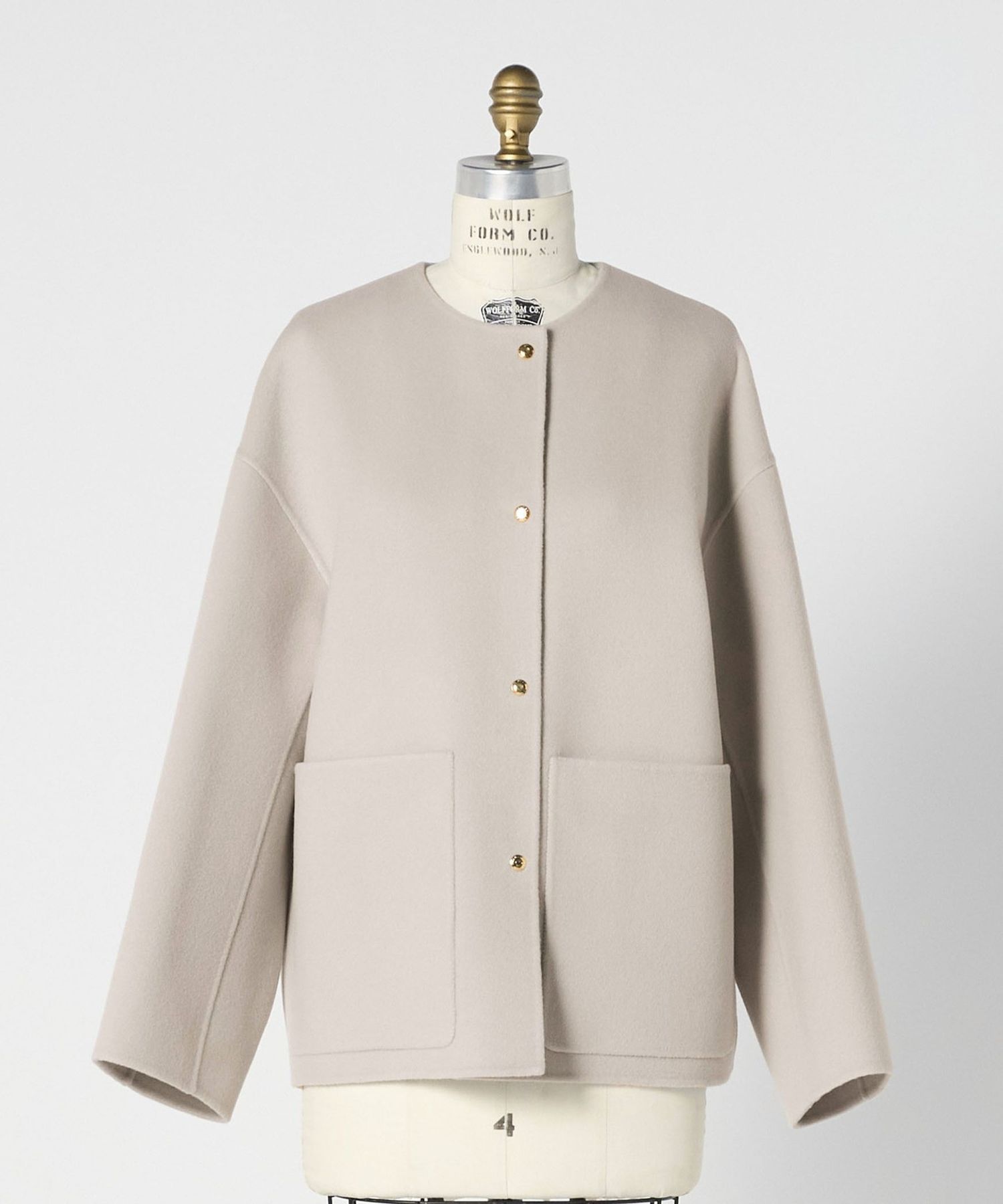 Drawer ケヌキノーカラーウールロングジレネイビーメ Drawer