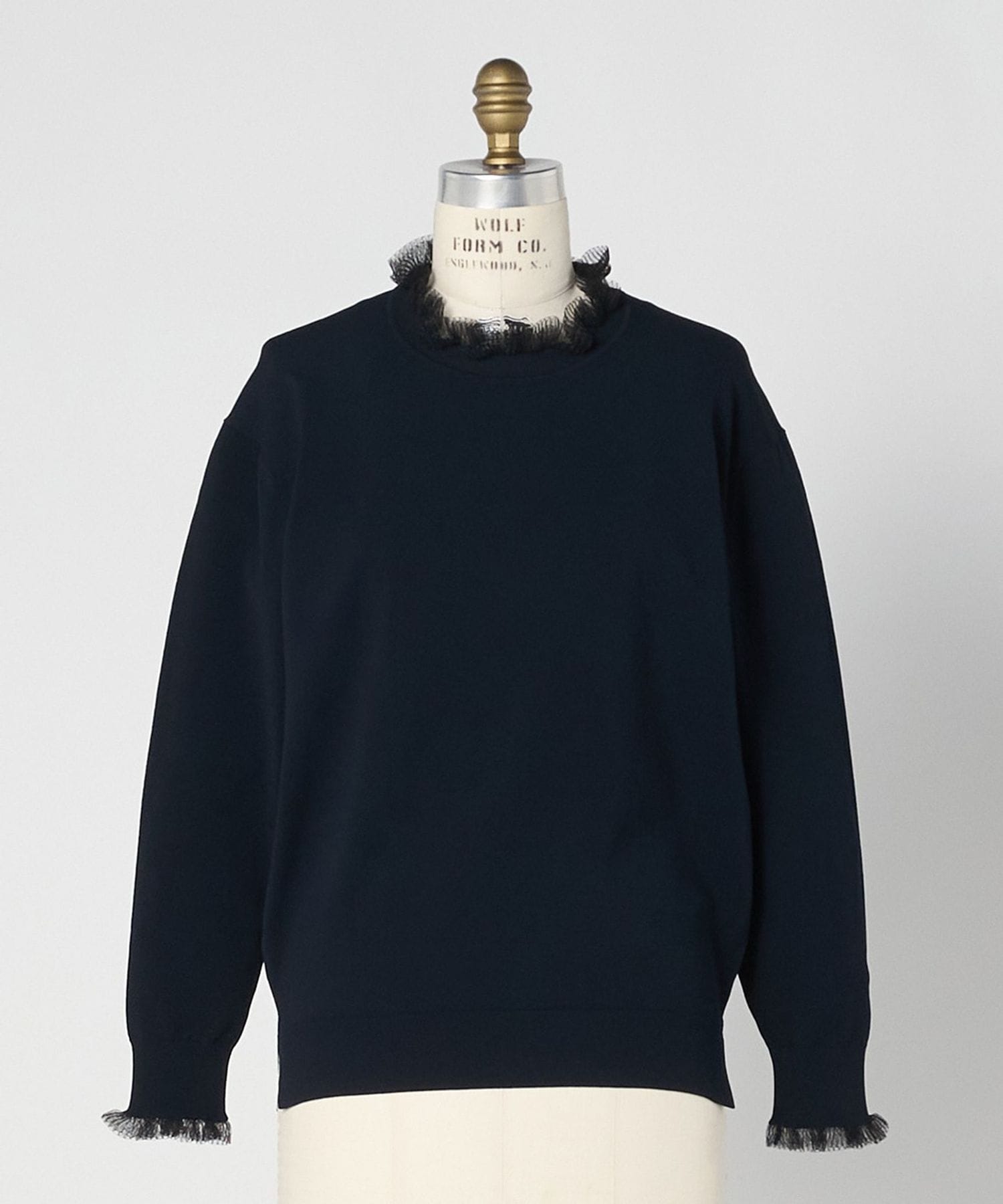 WINTER2 16Gネックフリルロングスリーブニット