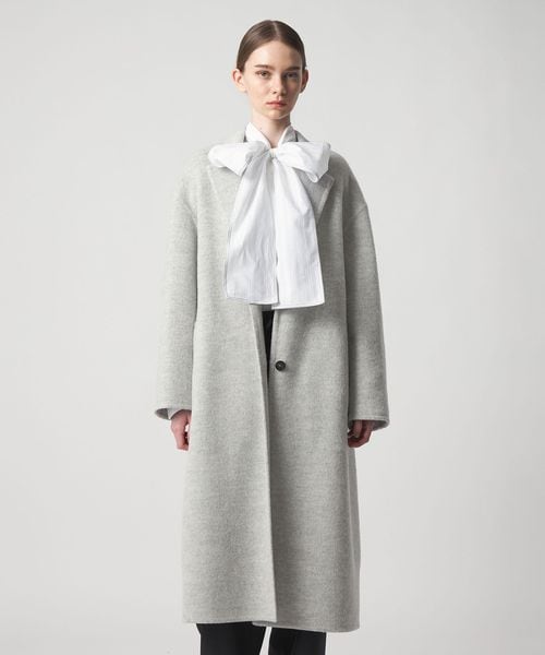 DRAWER/WINTER1 ヘリンボーンケヌキチェスターコート（LT.GRAY）/チェスターコート
