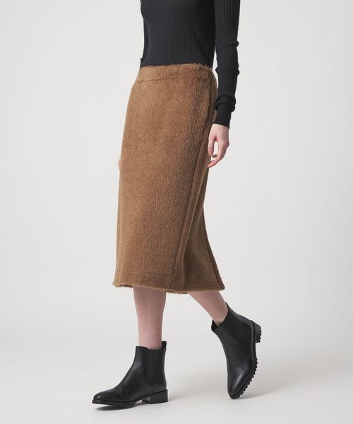 DRAWER/WINTER3 アルパカミックスタイトスカート/ミモレ / ロング
