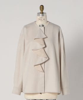 DRAWER/WINTER3 ウールカシミヤビーバーフリルブラウス/シャツ / ブラウス