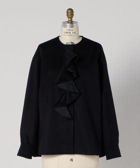DRAWER/WINTER3 ウールカシミヤビーバーフリルブラウス/シャツ / ブラウス